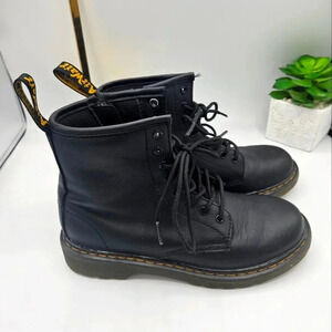 Dr. Martens Softy T Black‎ Leather Lace Up Ankle Boots 1460 J Youth Size …